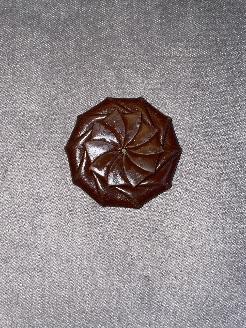 Vintage Men's Brown Leather Coin Pouch - Classic Folded Design